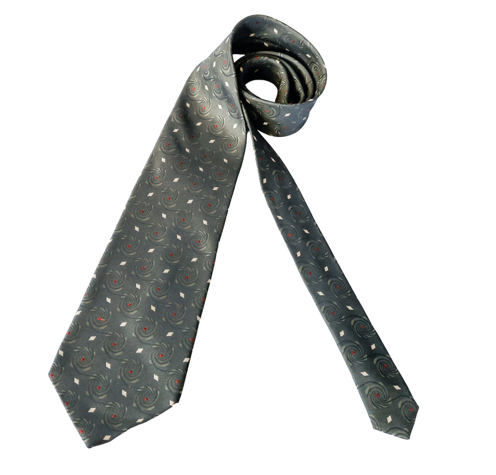 Silk Retro Swirling Geo Embroidered Wide TIE 4" Business Luxury Wedding Formal